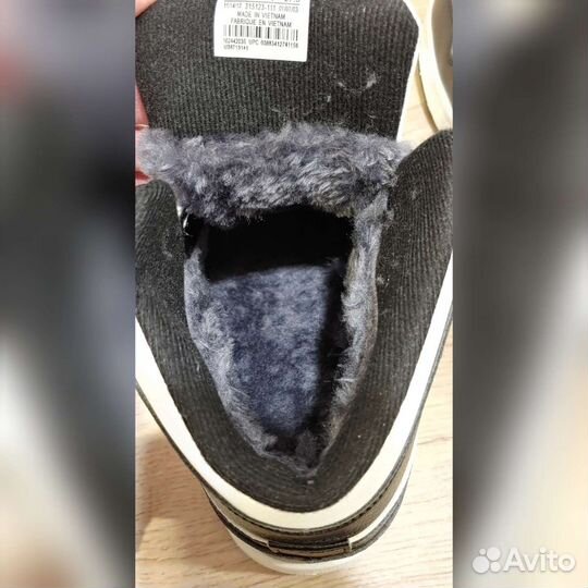 Nike Air Jordan 1 High white black (с мехом)