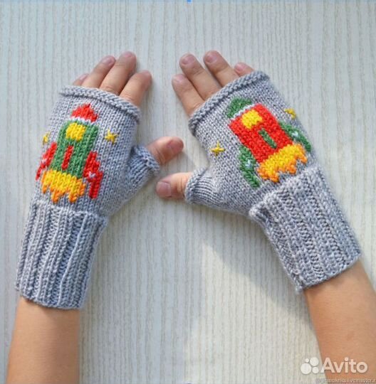 Митенки для мальчика 3-5 лет