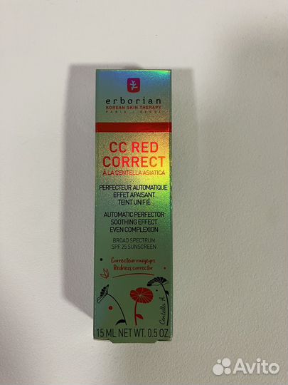 Erborian cc red корректирующий крем, 15 мл