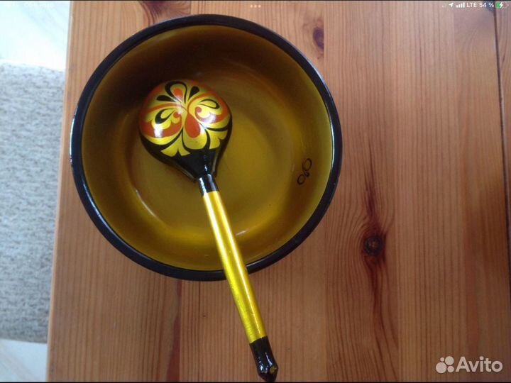 Бокал,ложка и миска «хохлома»