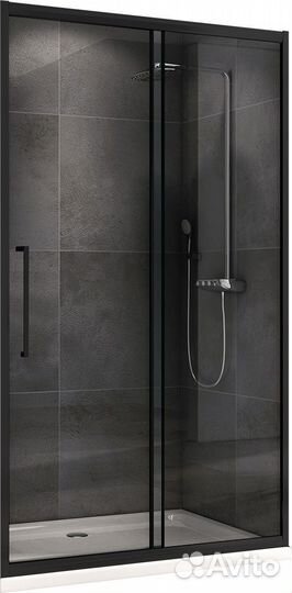 Душевая дверь 170х195см. Профиль черный