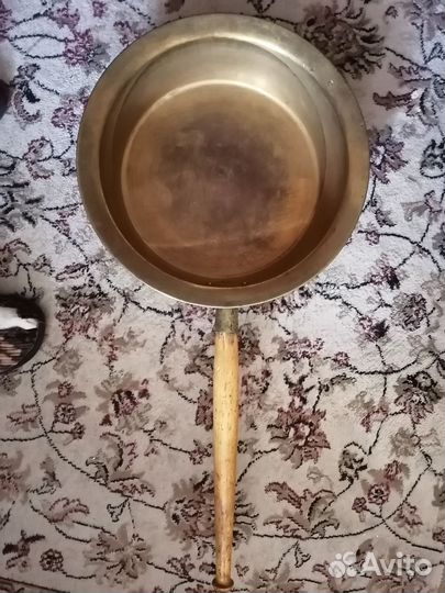 Латунный таз для варенья с ручкой