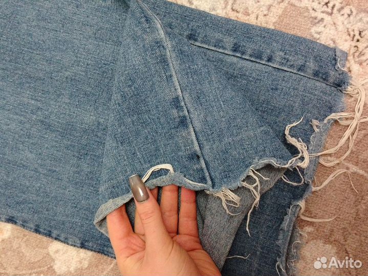 Прямые широкие джинсы 46-48