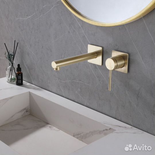 Смеситель для раковины abber Emotion AF8812G, матовое золото