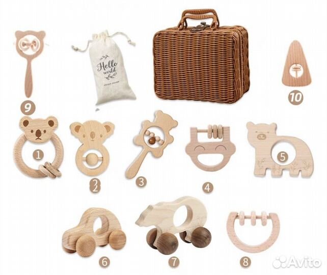 Деревяные игрушки, грызунки