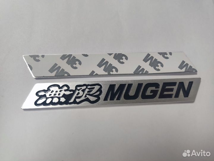 Шильдик mugen, для Honda, алюминий, серебристый, с