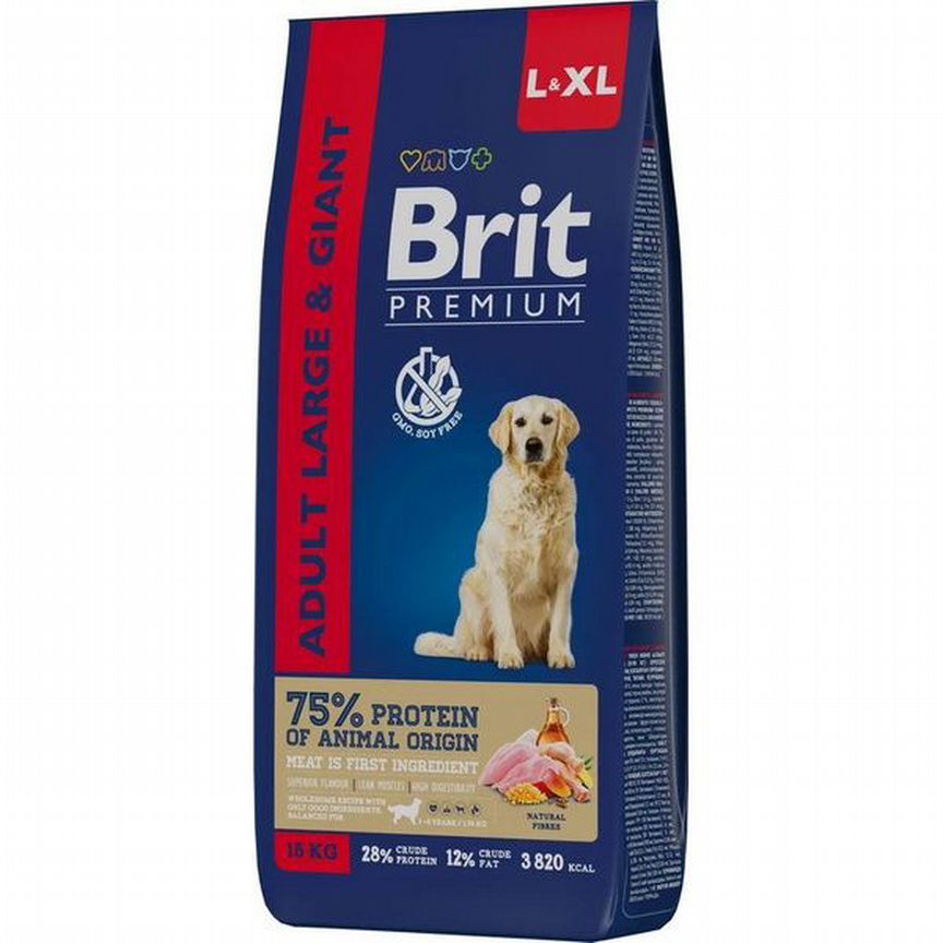 Brit Premium Adult L с курицей повседневный