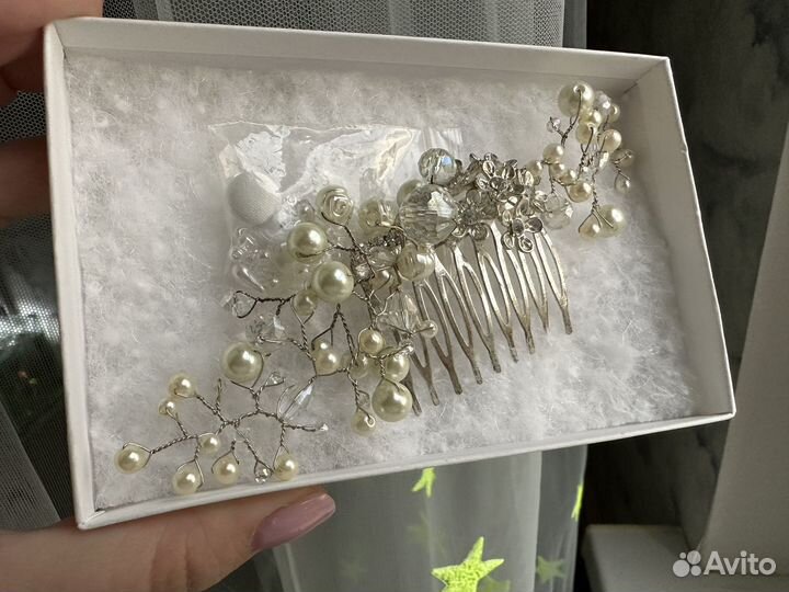 Заколка свадебная бижутерия