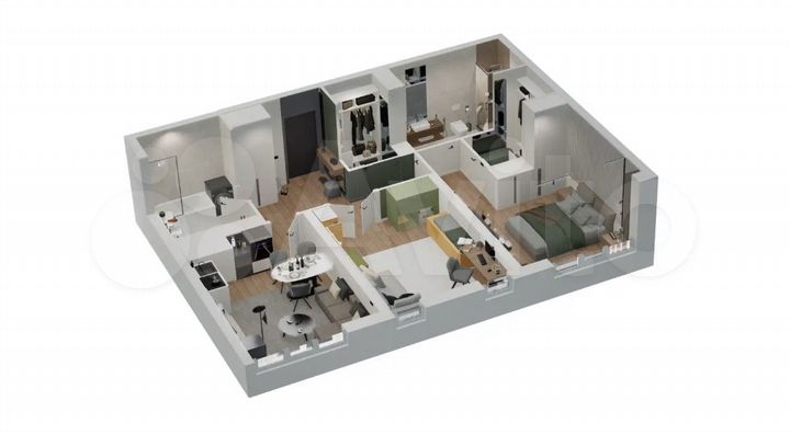 2-к. квартира, 71 м², 12/21 эт.