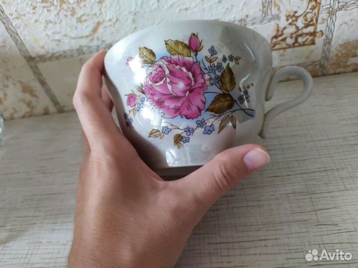 Чашка чайная, красный фарфорист, 1 шт