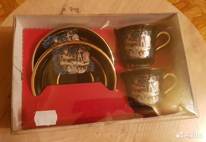 Кофейный набор Греция позолота 24К