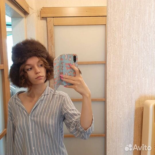 Шапка женская с натуральным мехом