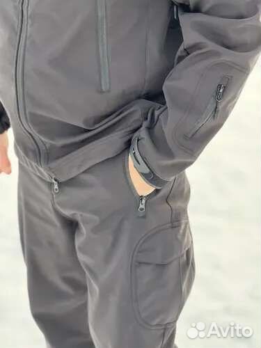 Тактический костюм водостойкий на флисе Softshell
