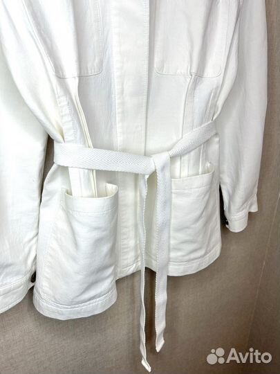Жакет H&M легкая куртка с поясом лён/хлопок р.38
