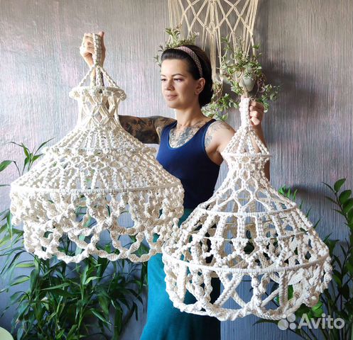 Люстра потолочная макраме(абажур)