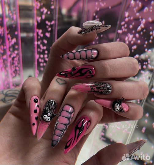 Модель на наращивание ногтей/крейзи дизай