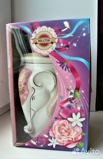 Банка для чая, конфет. Слон. Фарфор