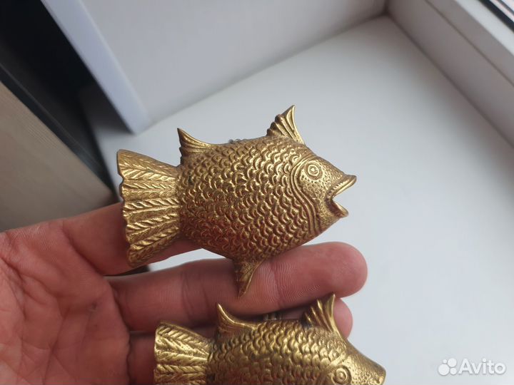 Салфетница рыба латунь