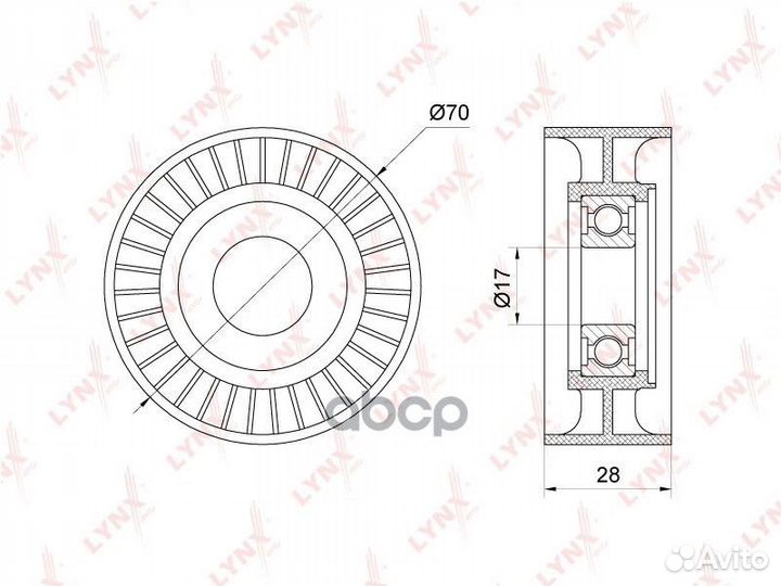 Ролик натяжной приводного ремня PB5181 lynxauto