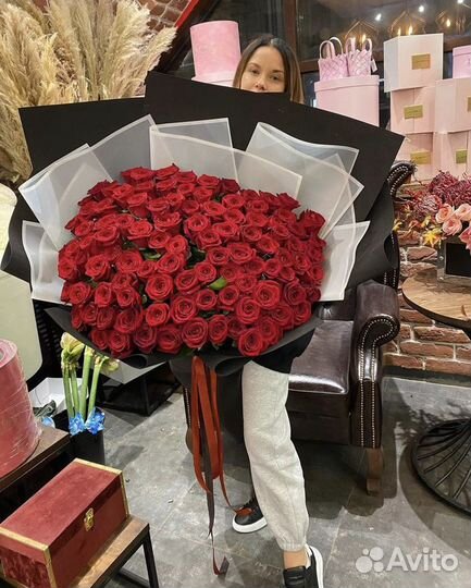 Большие букеты из роз