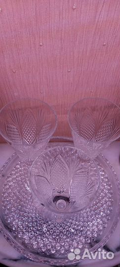 Большие 19см.хрустальные фужеры 3шт