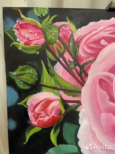 Картина маслом на холсте Нежность розы