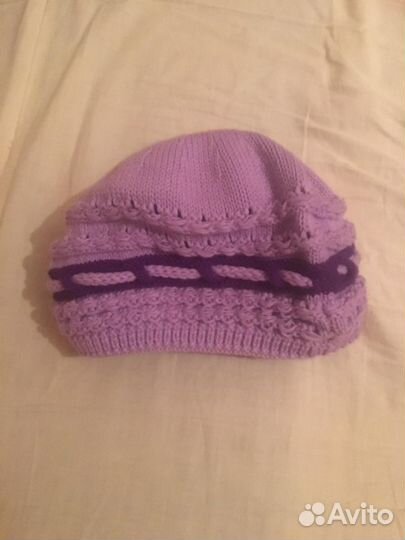 Комплект шапка, шарф Теплые вязаные акрил шерсть