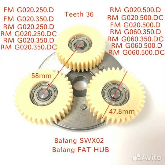 Шестерни в мотор колесо электровелосипеда