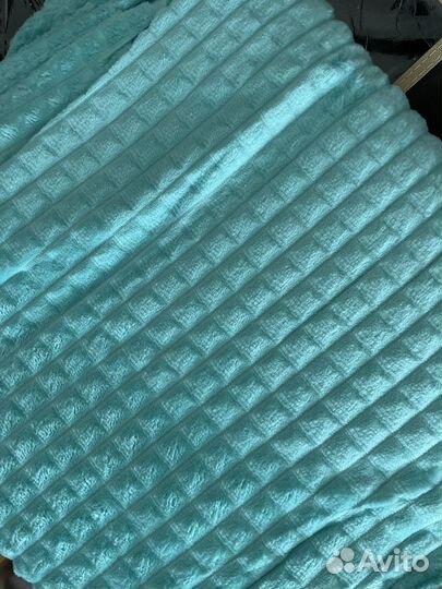 Плед покрывало пушистое бирюза 200*220