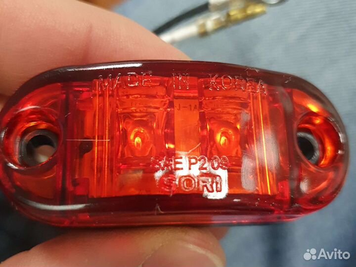 Фонарь габарит светодиод, красный, 24-12V, 2диод