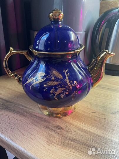 Заварочный чайник 2 штуки Гжель кобальт