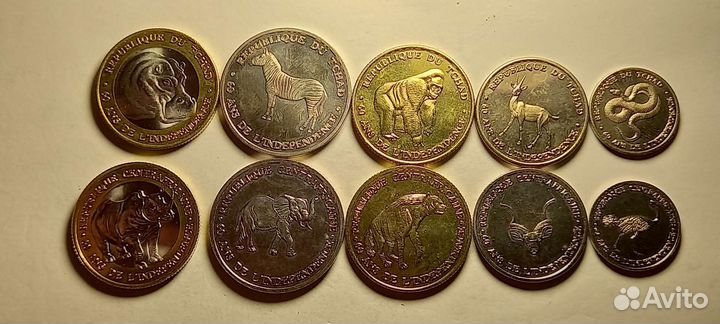 Наборы, монеты-Питкерн,Микронезия.Дарфур.Чад.цар