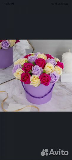Букет роз из мыла