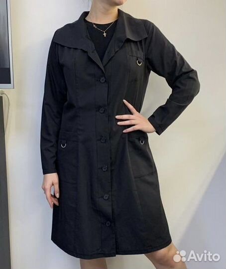 Халат медицинский черный