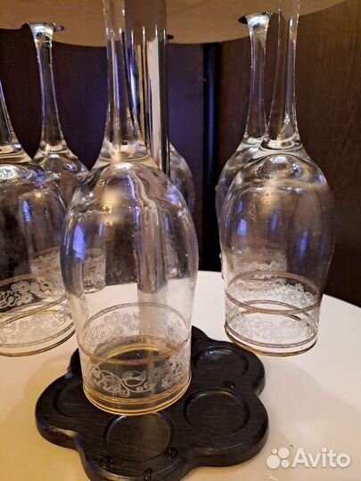 Фужеры на стойке 6 шт новые