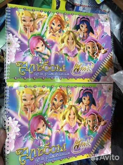 Альбом для рисования. Винкс. Маша и медведь.Новые