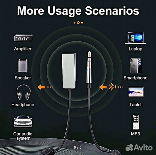 Bluetooth приемник AUX пк/ноутбук/наушники/авто