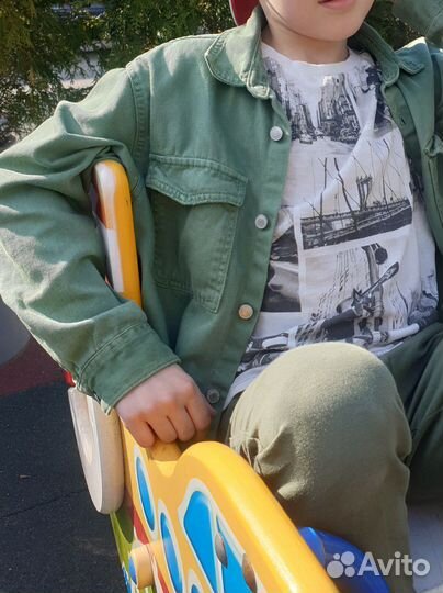 Джинсовая рубашка zara для мальчика рост 134