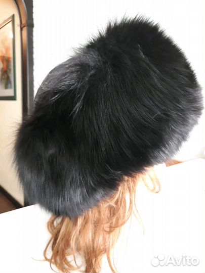 Шапка из песца с кожей и утеплителем