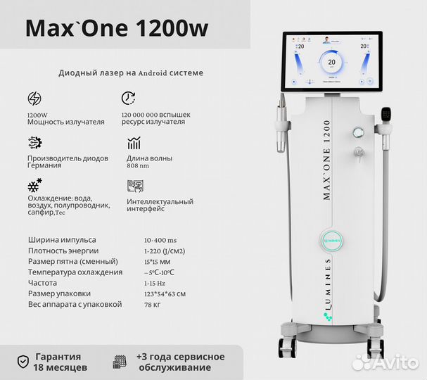Аппарат для эпиляции люминес Max One 1200