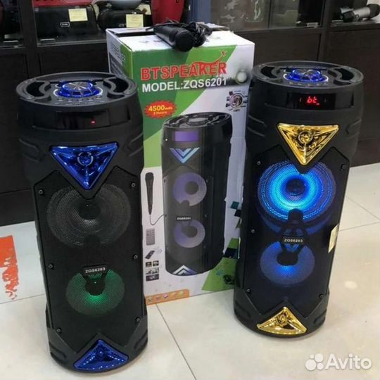 Беспроводная колонка большая супер звук с караоке