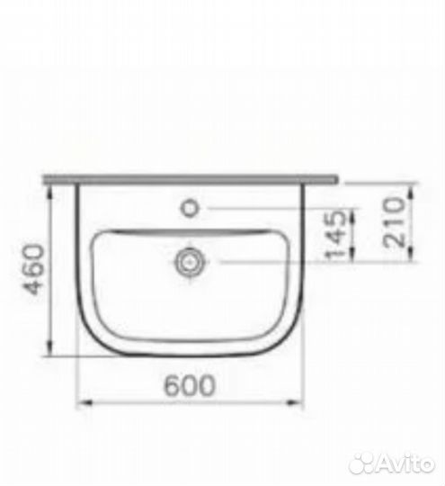 Раковина подвесная Vitra S-20 60 см 5503B003-0001