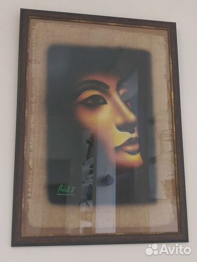 Картина на папирусе, рамка