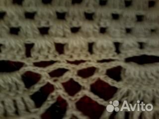 Шаль ручной вязки, белая, п/ш с каймой