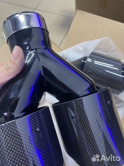 Насадка на глушитель BMW карбон, черный глянец