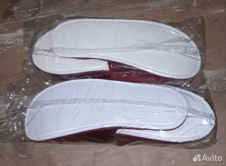 Тапочки махровые красные премиум-класса