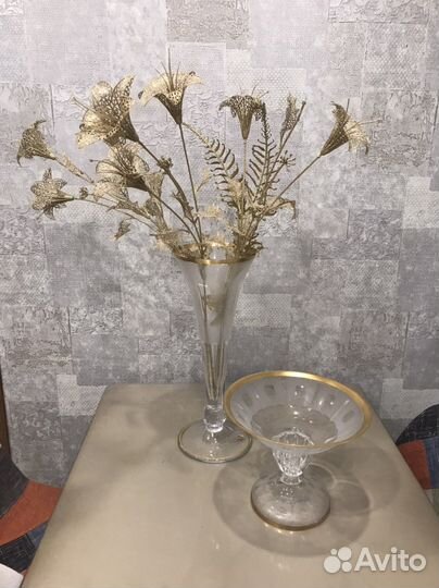 Хрустальная ваза Чехия, фруктовница