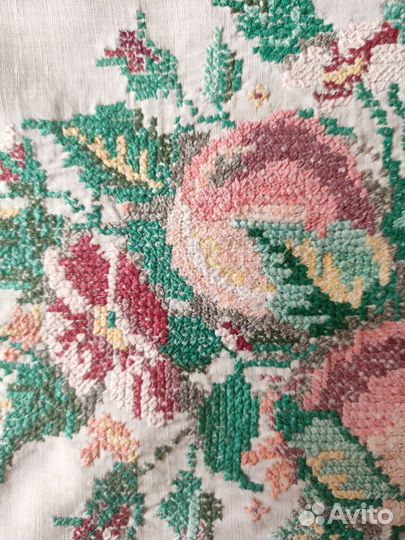 Салфетка старинная с вышивкой ручной работы