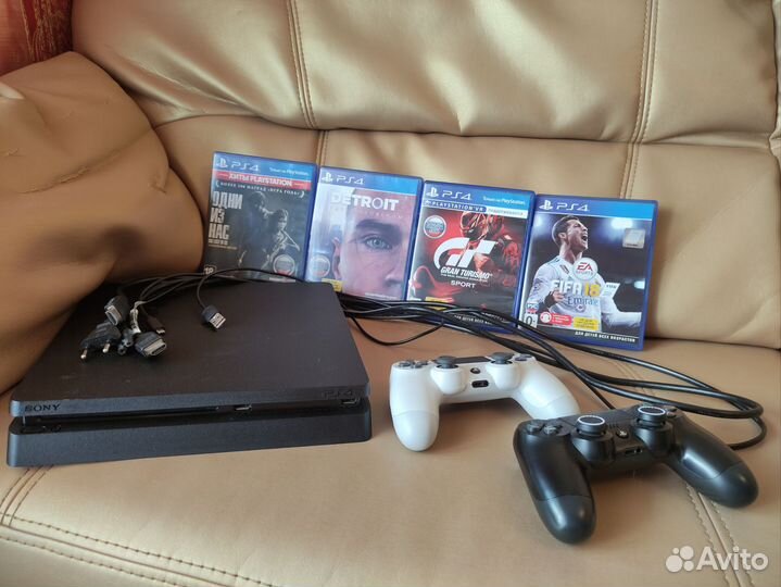 Sony playstation 4 slim + игры 500gb PS4