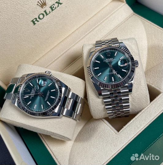 Часы Rolex Datejust mint green Motif